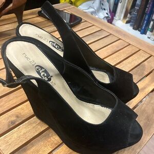 Rue 21 etc! Black Suede Platforms